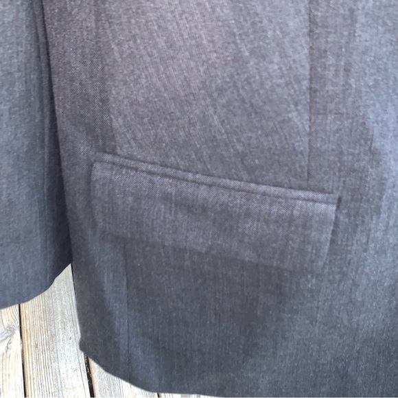 Pendleton Blazer Jacket Virgin Wool Charcoal Gray One Button Womens Plus 18W - Picture 5 of 9